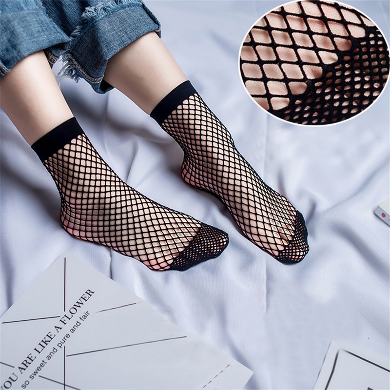 Black fishnet outlet ankle socks