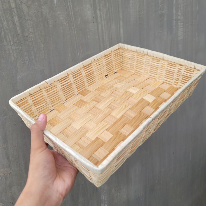 Native buri basket tray 14x10x3 inch | Shopee Philippines