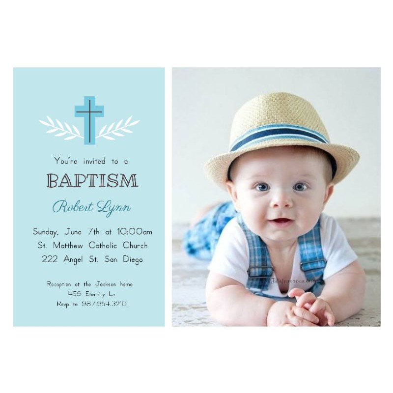 Baptism and Christening Invitation Card for BABY BOY | Shopee Philippines