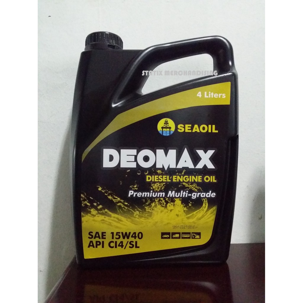 Seaoil Deomax Premium Multigrade Oil 15w 40 4 Liters Shopee Philippines 3603