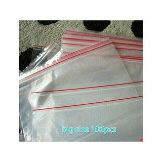【Available】Zip lock Resealable BIG SIZE plastic Bag (100pcs) | Shopee ...
