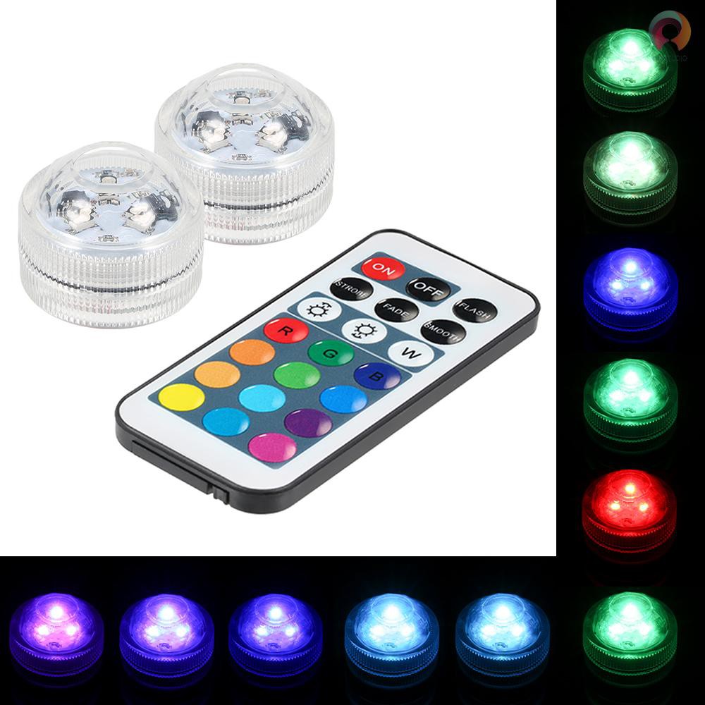 Mini LEDs RGB Submersible Light Colorful Lamp Underwater Candle Light ...