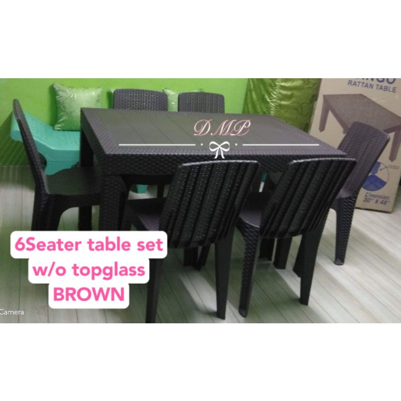 Cod & Free Delivery Affordable 6seater Rattan Table Set No Deliver 