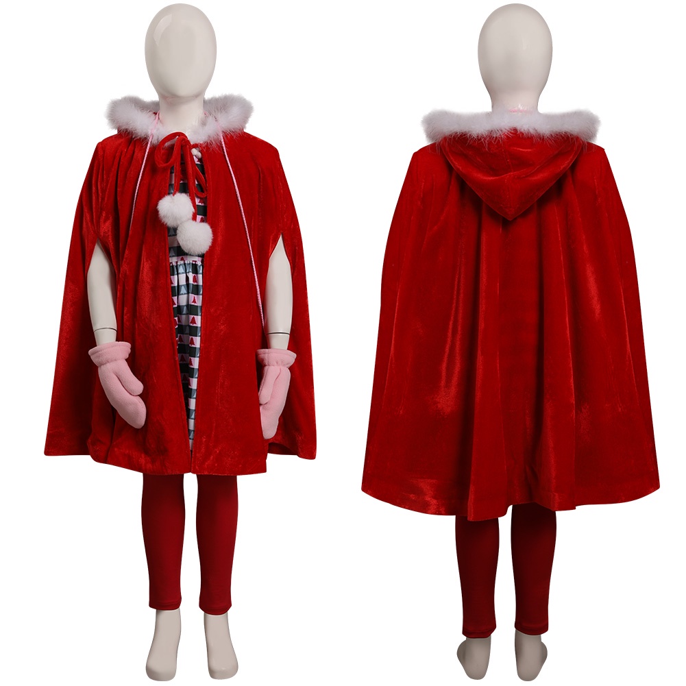 Oumelfs Kids Christmas Cindy Lou Cosplay Costume for Girls Halloween ...