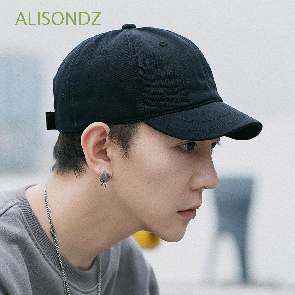 ALISONDZ Short Brim Baseball Caps Tide Men Casual Golf Hat Sun Hats Korean  Style Caps Cotton Unisex Women Baseball Caps