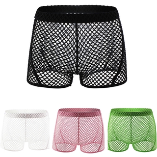 Men's Underwear Low Waist Sexy Breathable Mesh Boxers Fashion