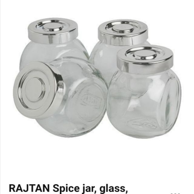 RAJTAN Spice jar, glass, aluminum color - IKEA