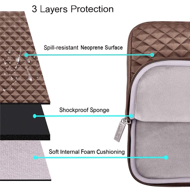 Laptop Pouch 13 14 15 Inch Zipper Soft Sleeve High Quality Diamond