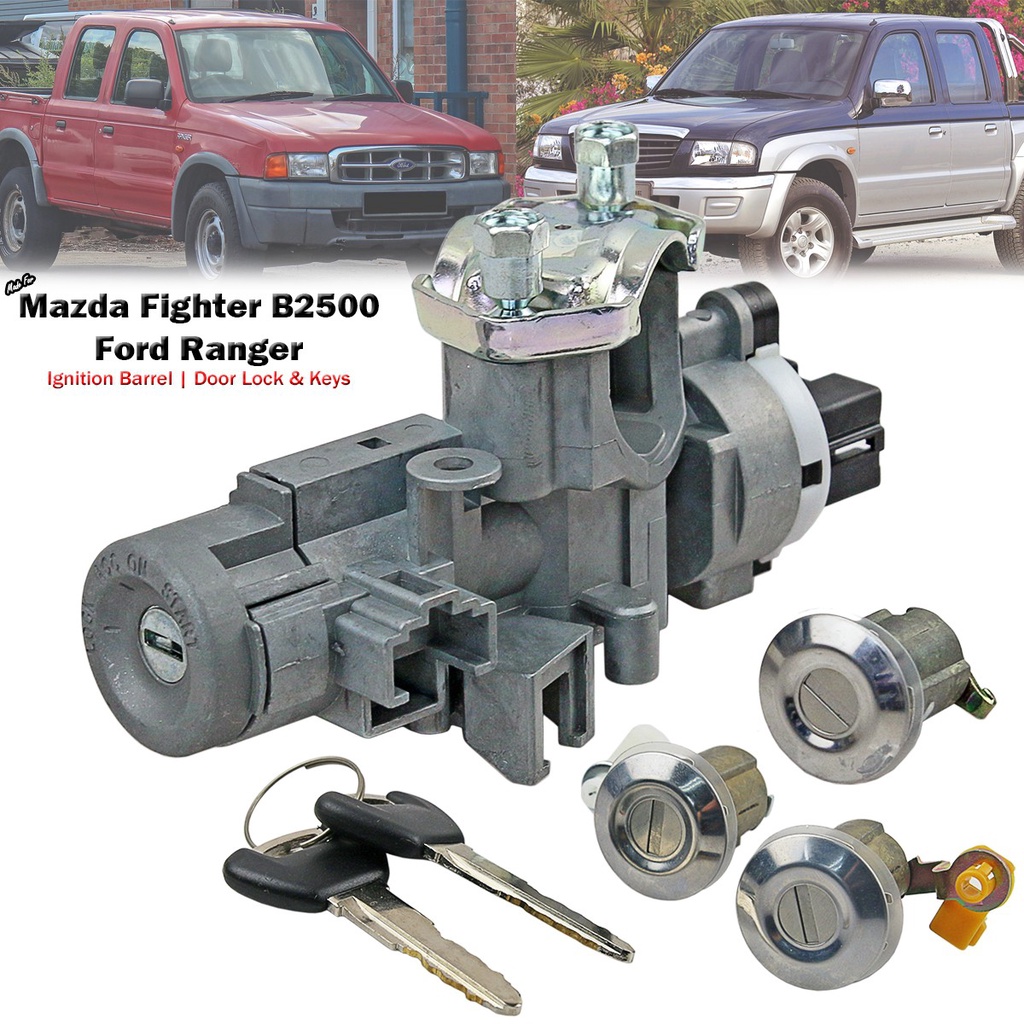 1 Set Key & Door Lock Ignition Barrel Set For Mazda Fighter B2500 Ford ...