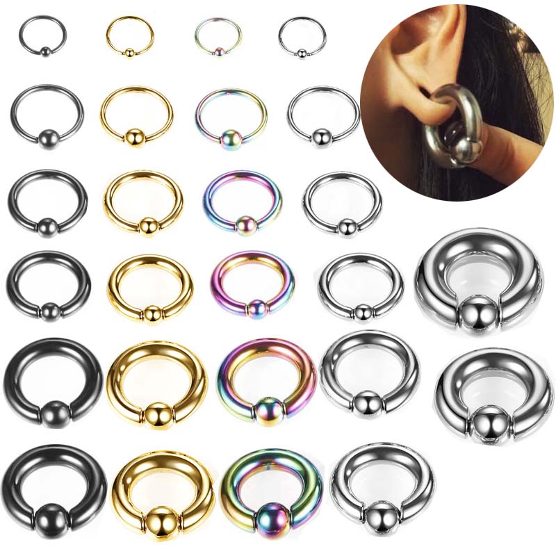 1piece Stainless Steel Captive Bead Ring Unisex Body Piercing Jewelry Cbr 16g 12g 8g 6g 4g 2g 0g