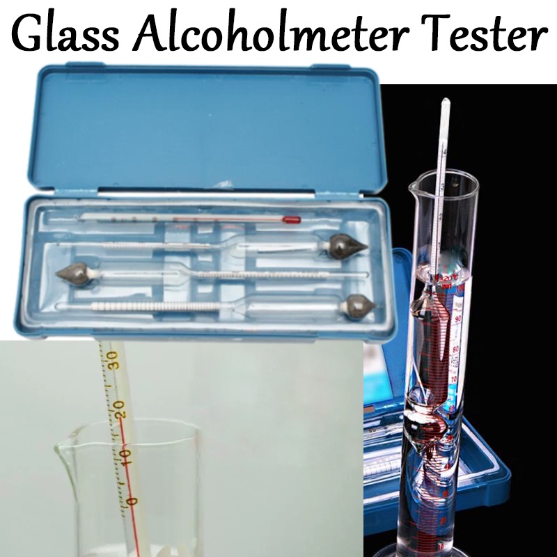 Set Alcolometro 0-100% Vol + Cilindro In Vetro - Per Grappa, Whisky, Vodka - Senza Termometro - Foto 3