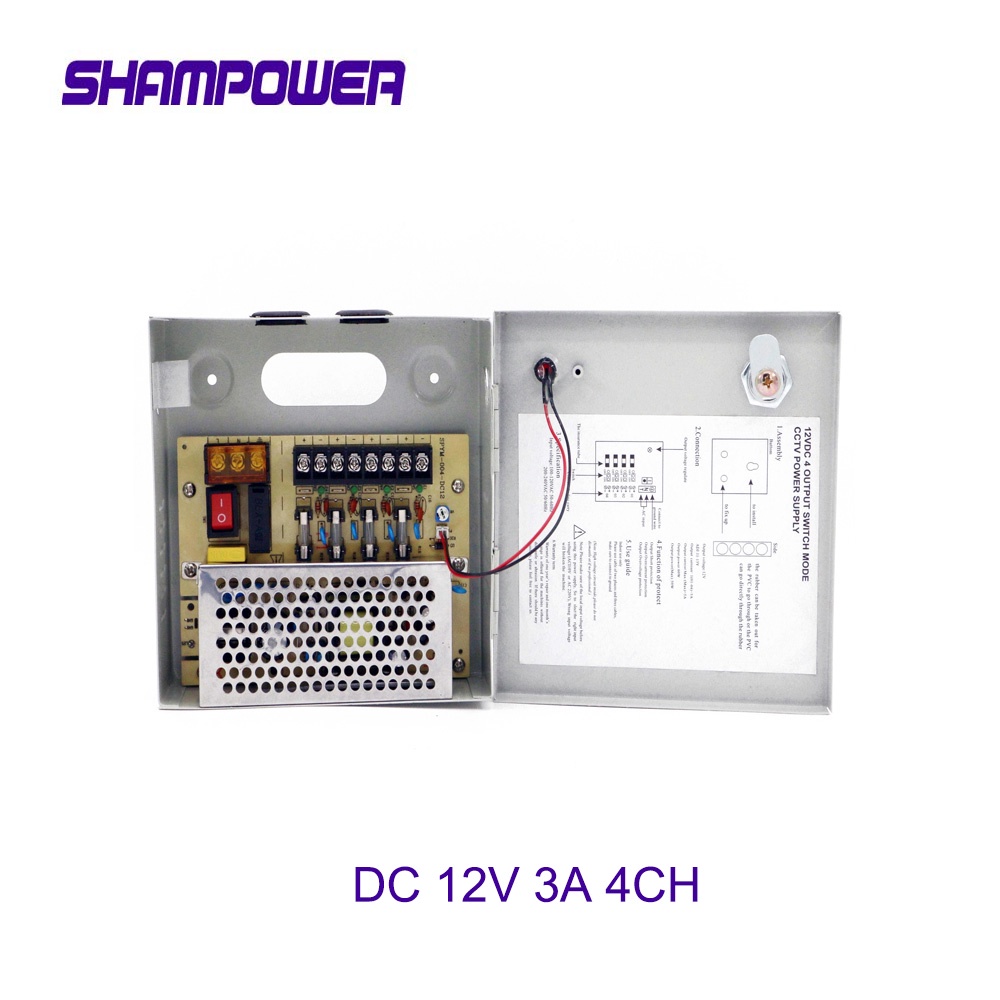 4 Channels DC 12V 3A 4CH UPS Channel Switch Power Supply Box for CCTV ...