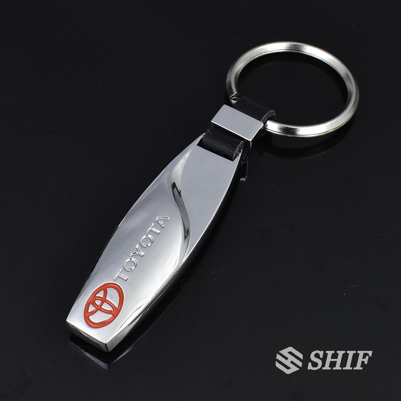 1 X Metal Leather Toyota Logo Car Key Chain Ring For Toyota | Shopee ...