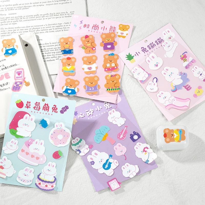 Bear Stickers Rabbit Shape There Is 1 sticker Sheet. | Shopee Philippines