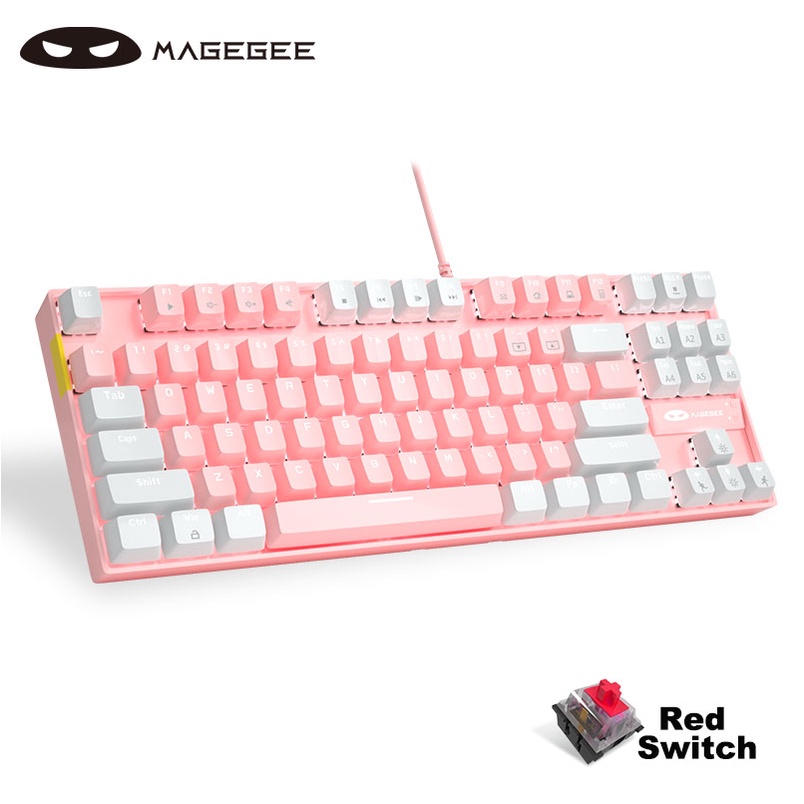 MageGee 75% Mechanical Gaming Keyboard Blue/Red Switch 87 Keys Full ...