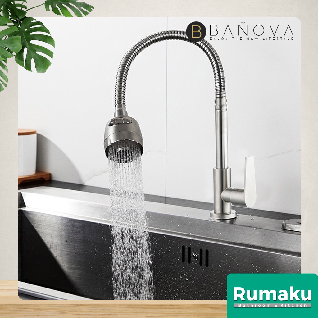 BANOVA SUS 304 Stainless Steel Kitchen Sink Tap Water Tap Paip Singki ...