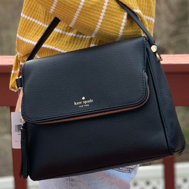 Kate Spade Chester Street Miri Black Pebble Leather Shoulder Bag Crossbody  🖤