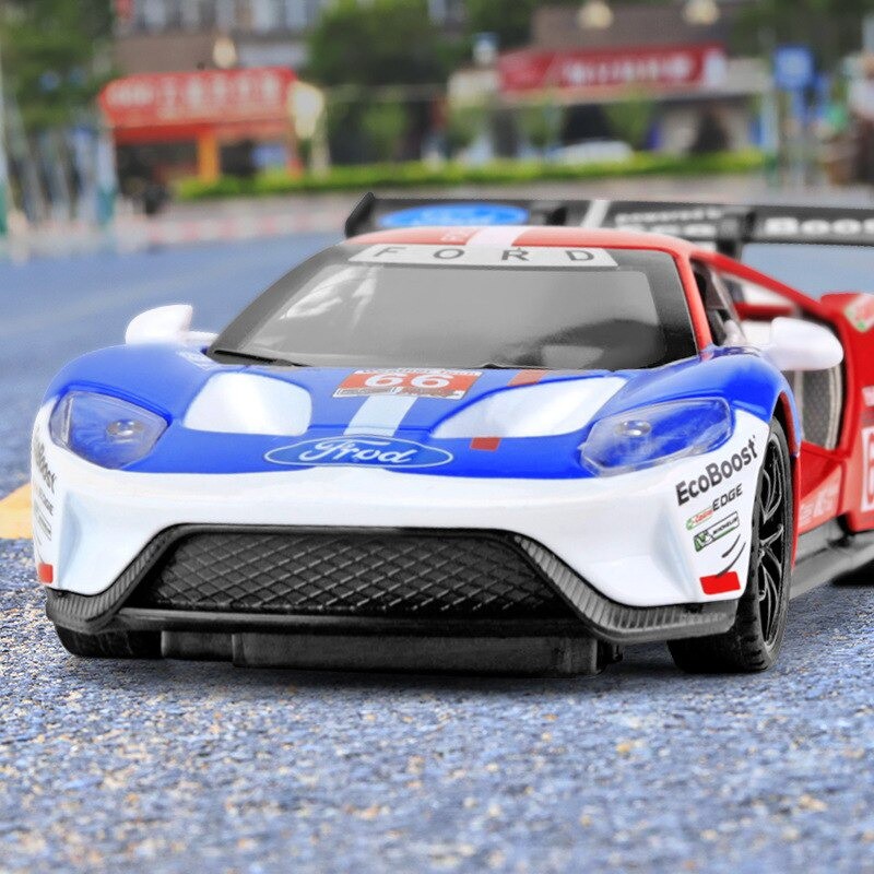 1:32 Ford GT Rally Racing Car Alloy Diecast Vehicles Model with Lights ...
