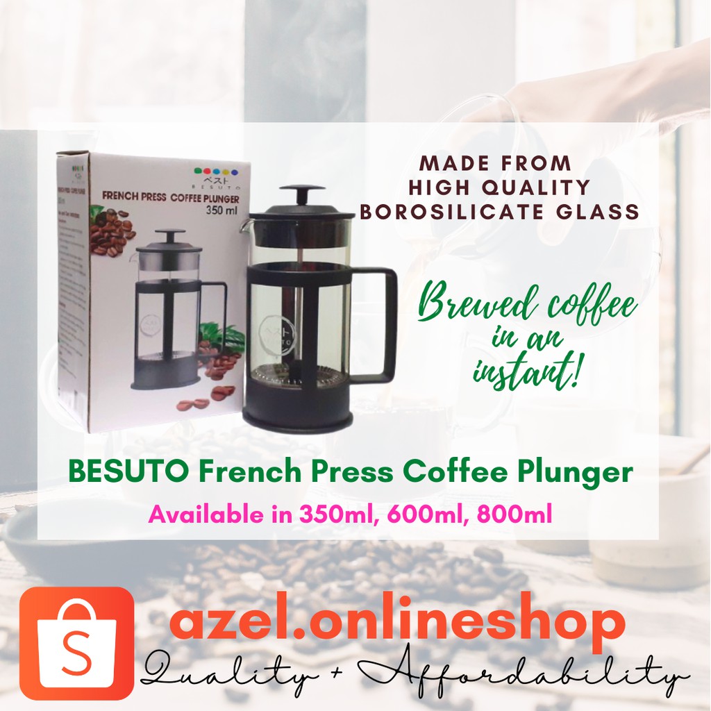 BESUTO French Press Coffee Plunger 350ml 600ml 800ml Shopee Philippines