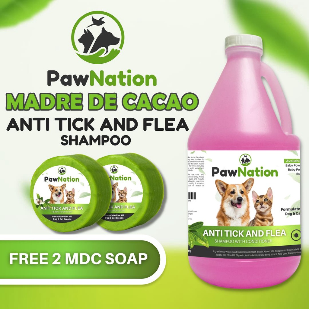 PawNation Madre De Cacao Shampoo 1/2 Gallon Baby Powder Pink Scent for