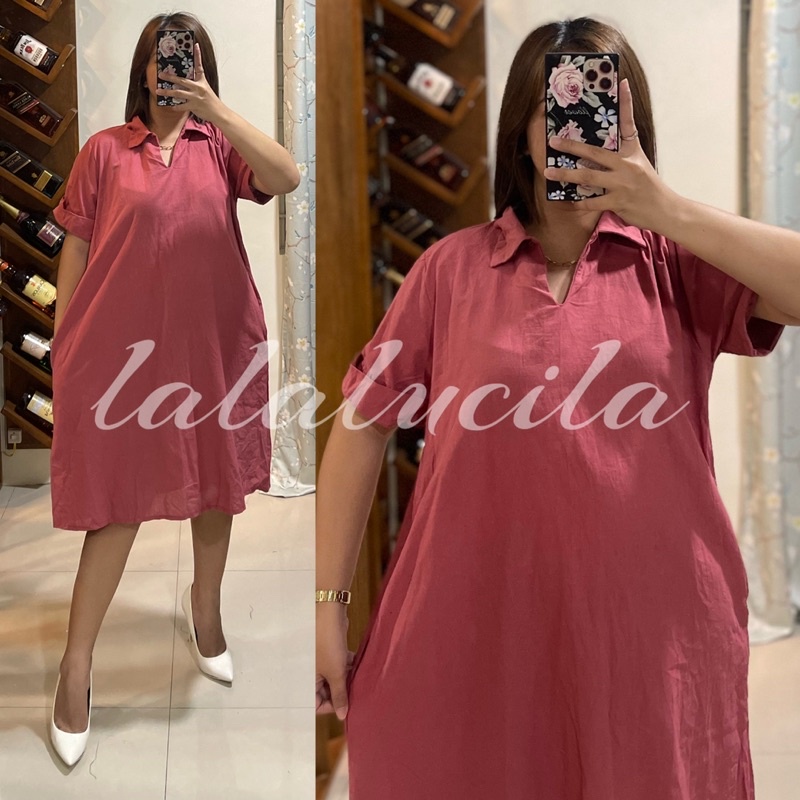 Meredith L 2XL Linen Dress PLUS SIZE Shopee Philippines