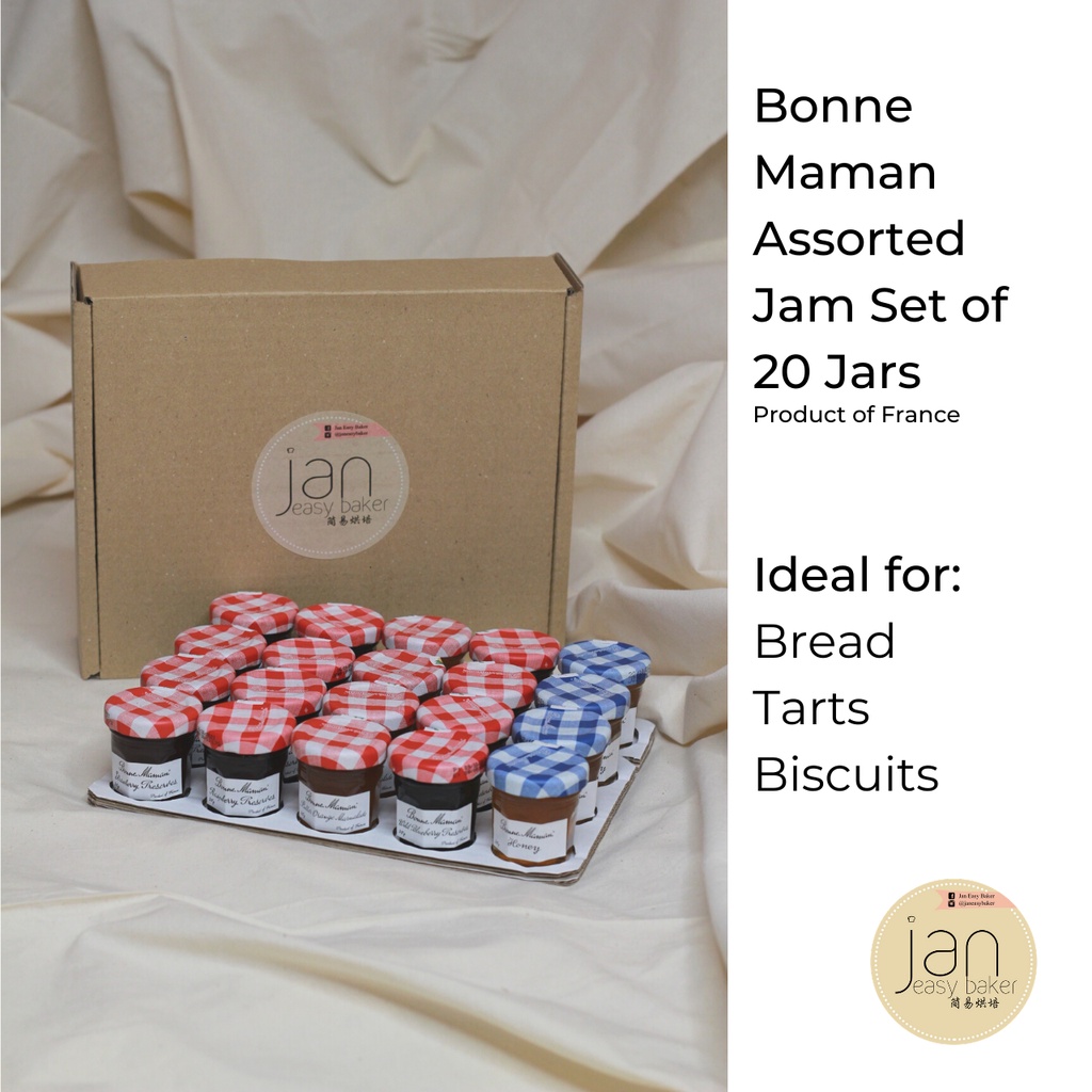 Set A Bonne Maman Mini 20 Jars Fruit Jam Set Jem BuahBuah (Import from