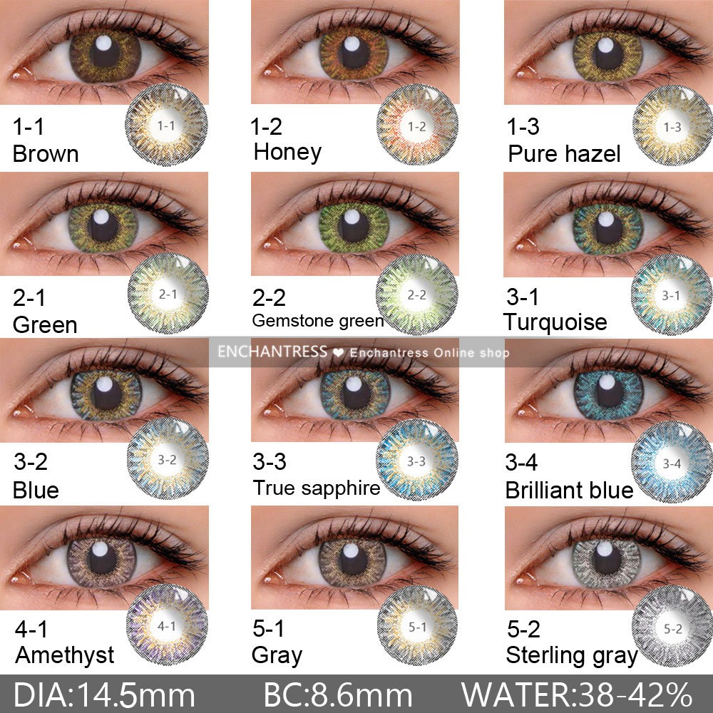 【Enchantress】 2pcs Forest Soft Colored Contact lens Yearly use 【w