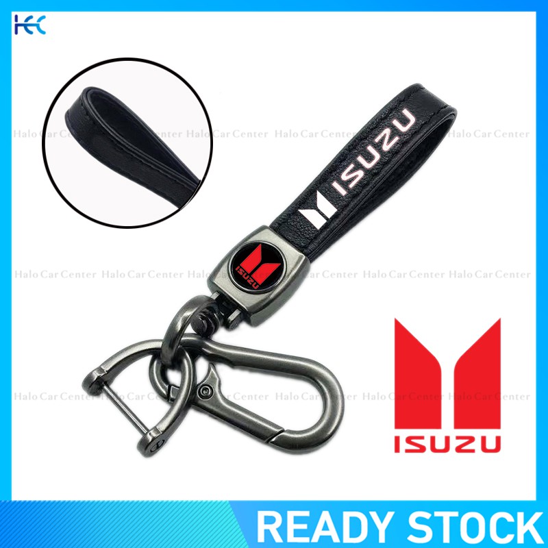 【New】Leather Metal Car Keychain Car Logo Keychain for Isuzu | Shopee ...