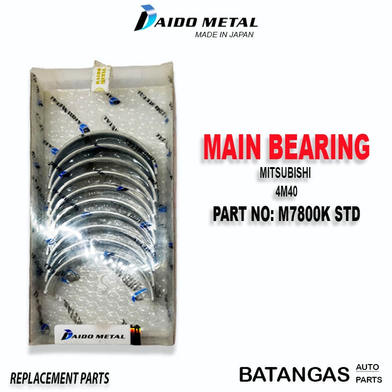 DAIDO METAL MAIN BEARING FOR MITSUBISHI 4M40 PART NO M7800K STD (10