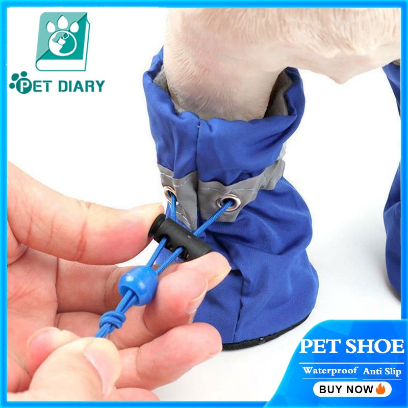 4Pcs Pet Shoes dog shoes puppy shoes Waterproof Shoes Anti Slip dog