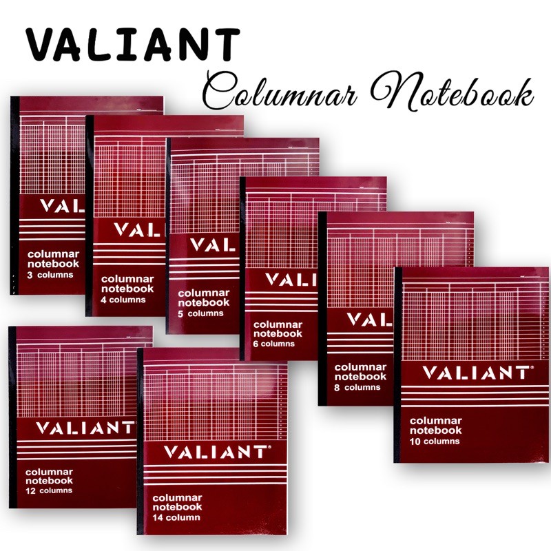 Valiant Columnar Notebook 3 columns to 14 columns, journal notebook and