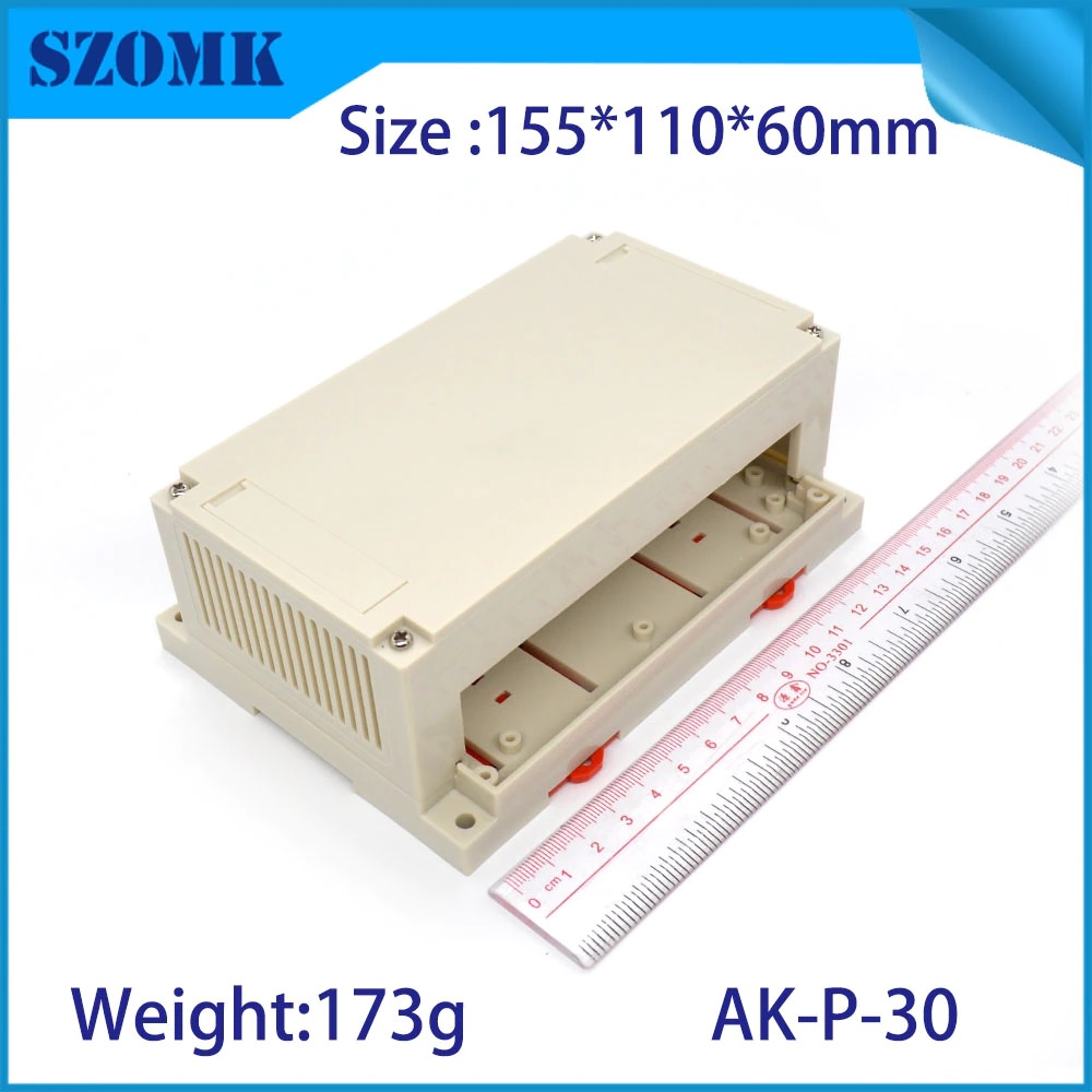 AK-P-30 155X110X60mm PLC Box Case Din Rail Enclosure 2Side Terminal ...