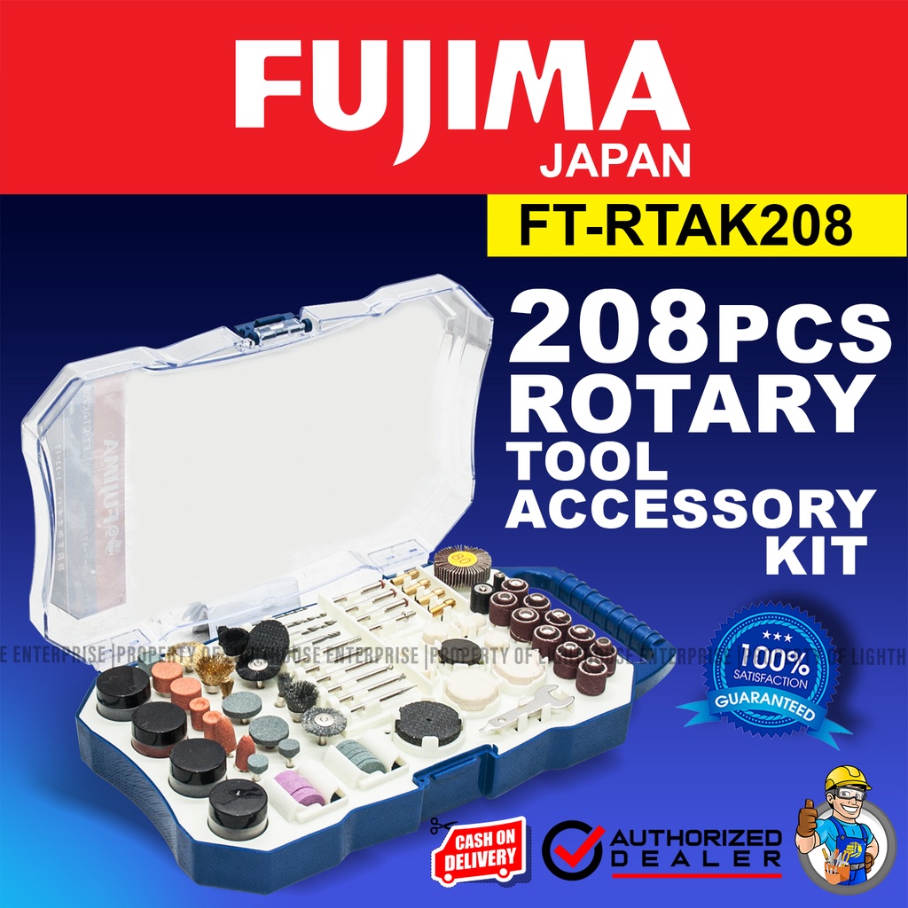 FUJIMA Japan 208pcs Rotary Tool Accessory Kit FT RTAK208 LIGHTHOUSE ENTERPRISE Shopee