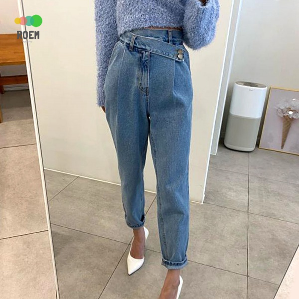 Irregular Button Jeans
