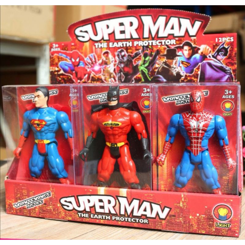 Avengers cartoon Superman children toy joints can move light