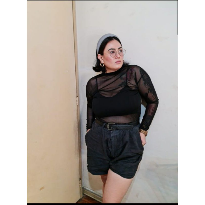 plus size mesh t shirt