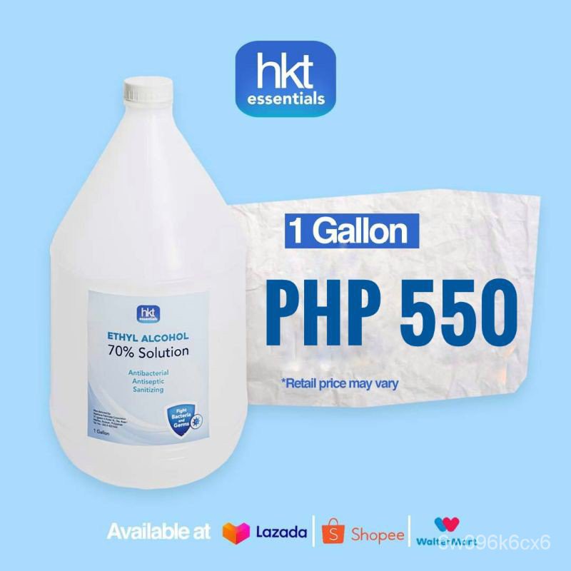 Hkt Essentials 70 Ethyl Alcohol Gallon Shopee Philippines