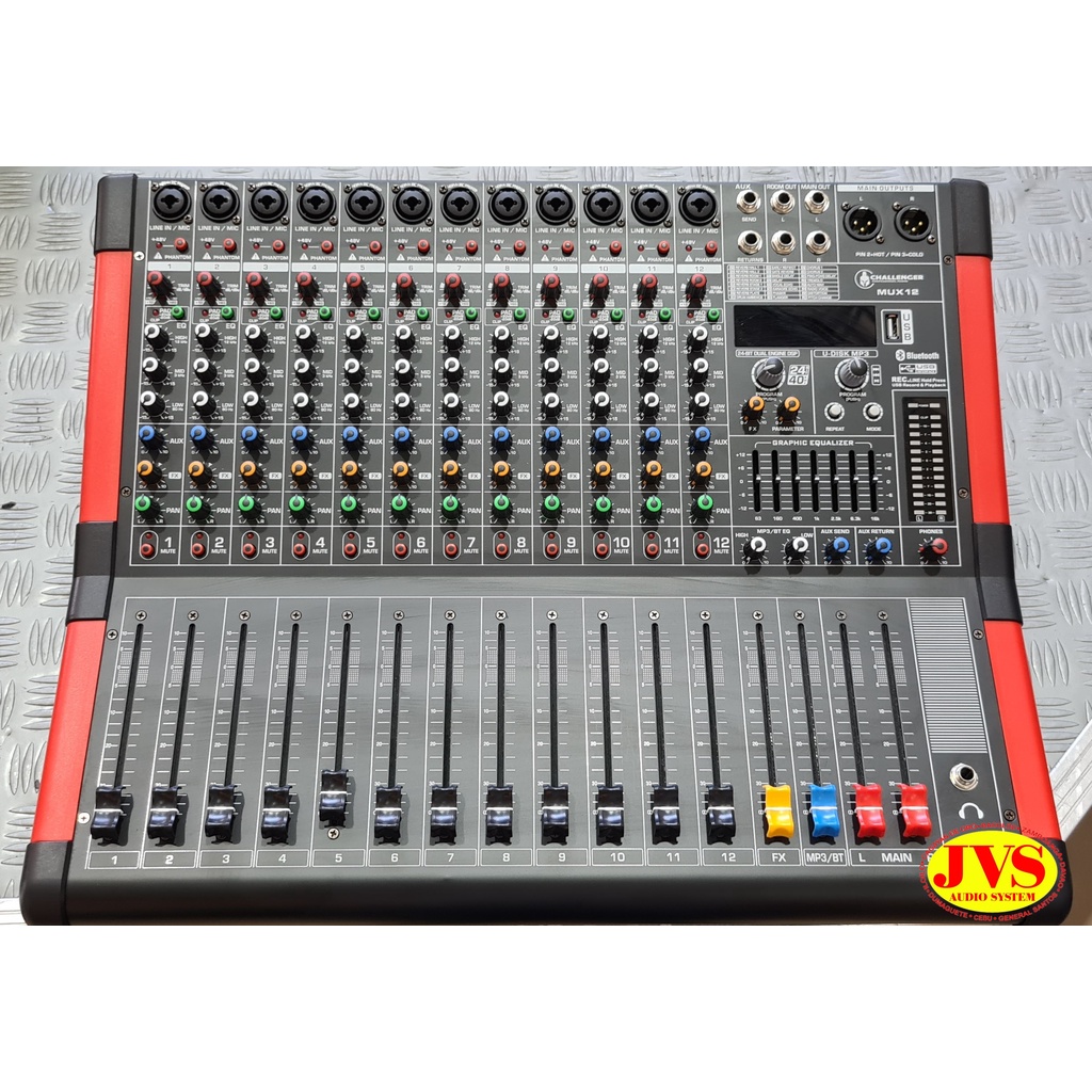 Challenger MUX12BT 12 Channel 650W 24bit Microphone Effects USB Bluettooth Powered Mixer