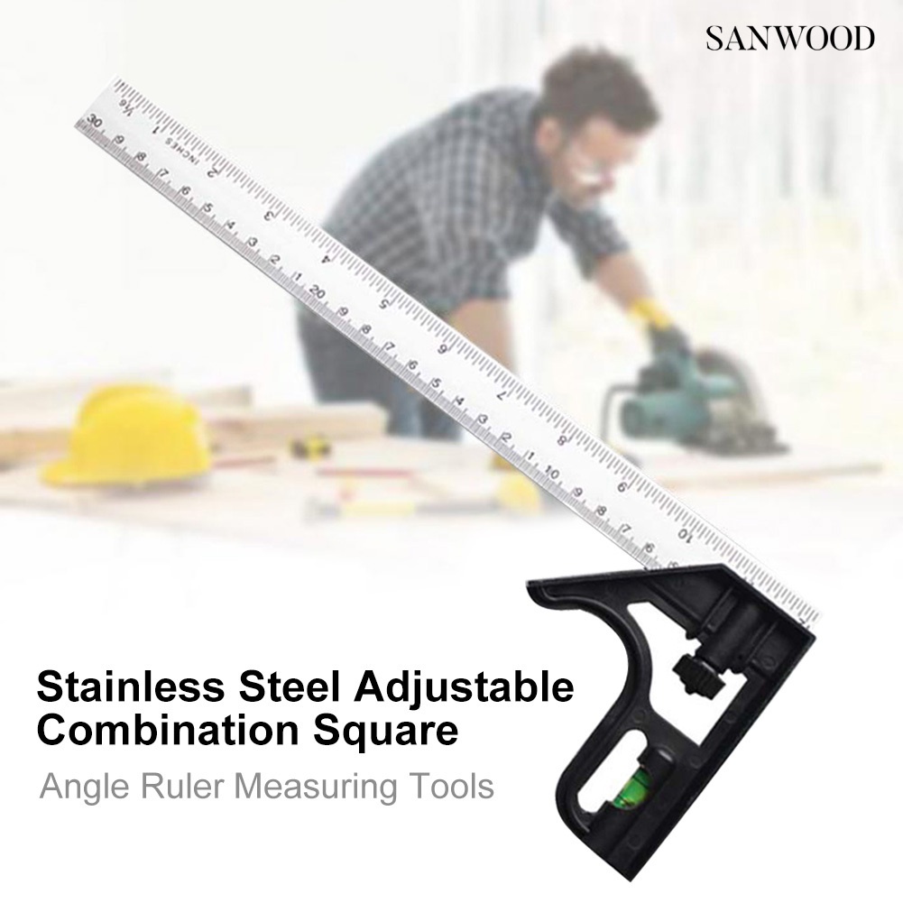 COD High Precision Metal Adjustable Combination Square Angle Ruler ...