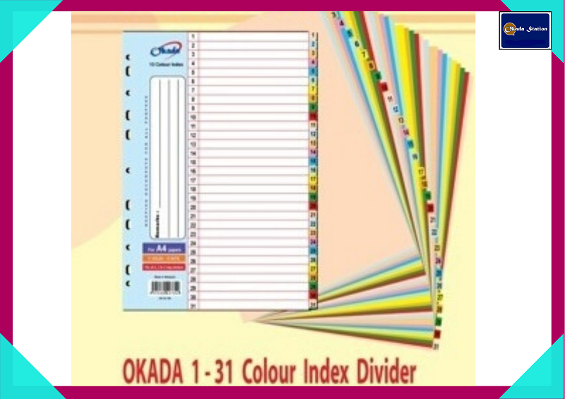 OKADA PAPER INDEX DIVIDER -(1 TO 31)/PAPER INDEX/INDEX DIVIDER | Shopee ...