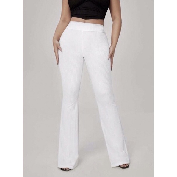 Bernings sho】White silk flared pants わりきっ M