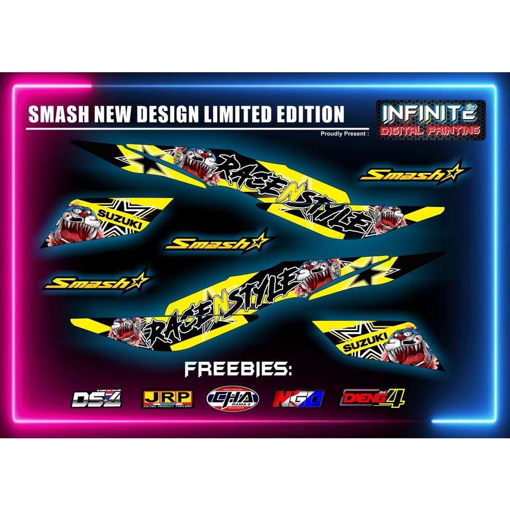 SMASH 115 DECALS STICKER ( RACE C STYLE X DORAEMON) | Shopee Philippines