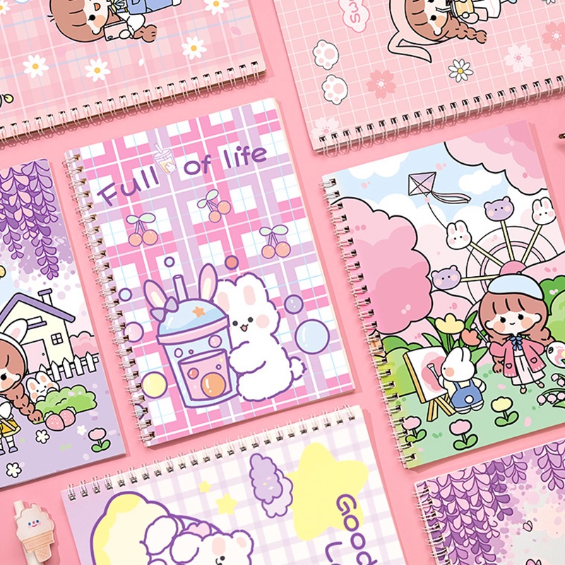 24 Sheets A5 Cute Cartoon Release Paper Handbook Student Stickers ...