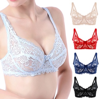Sale women bra Plus size 34C 36C 38C 40C lace bra cotton intimate brassiere  thin cup bra 3/4 cup for women - AliExpress
