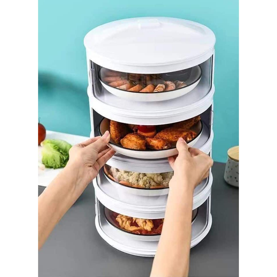 Food Storage Cover Multilayer Sliding Door Dish Cover Insulation Food