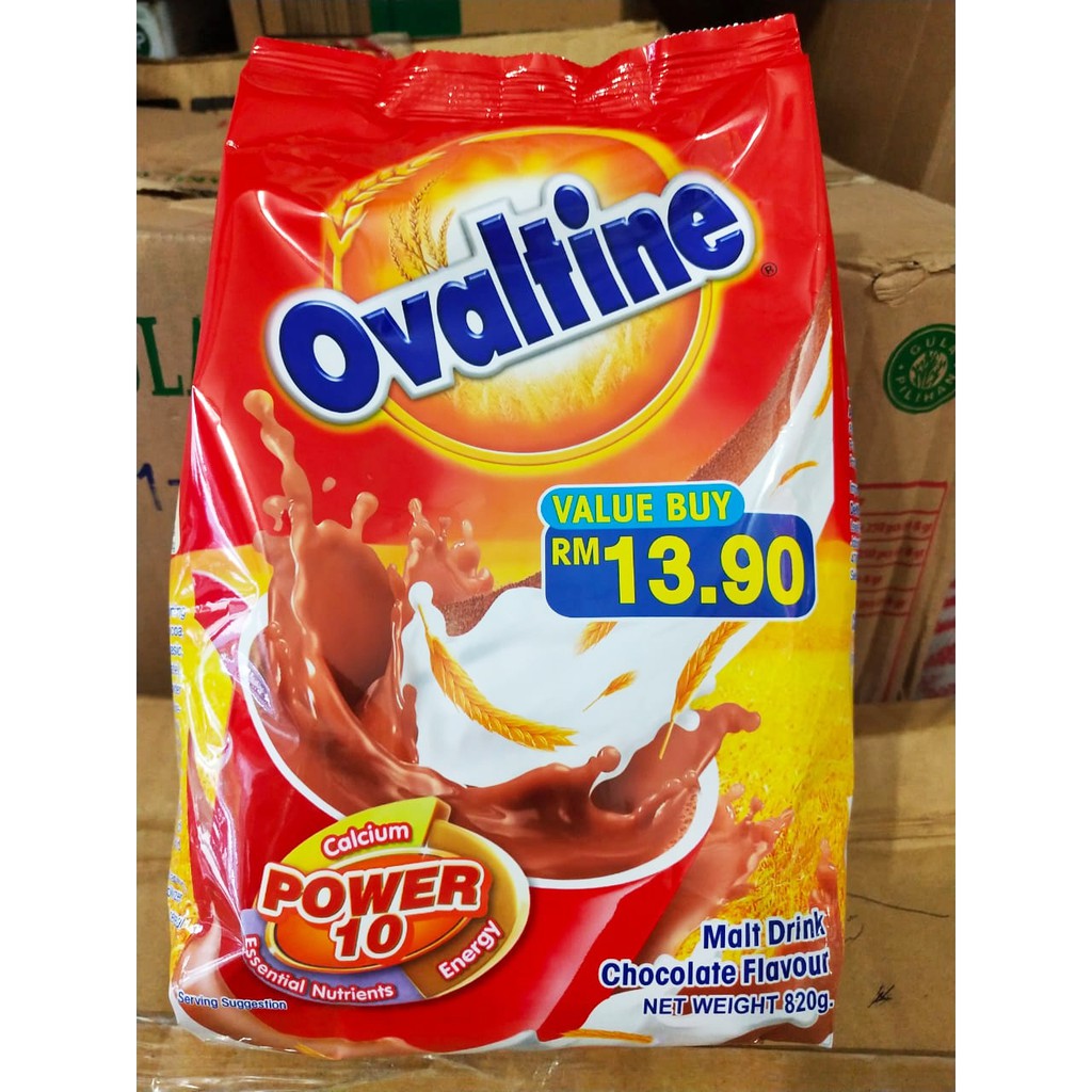 Ovaltine Power Milk 10 Malt Drink Chocolate Flavor 820gr Import