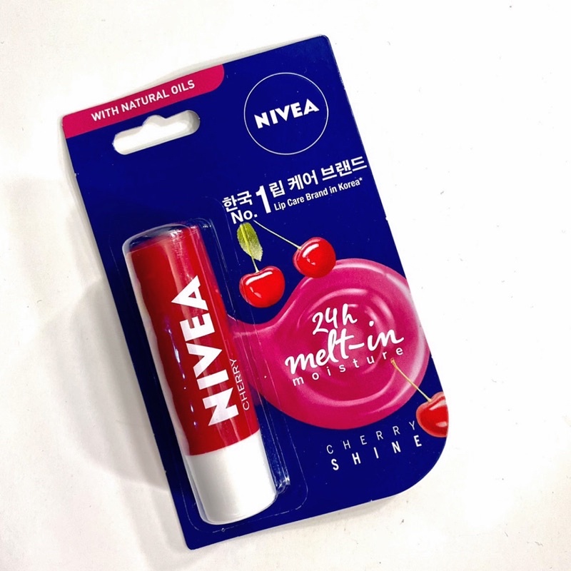 Nivea 24h Melt In Moisture Lip Balm In Cherry Shine 4 8g Shopee