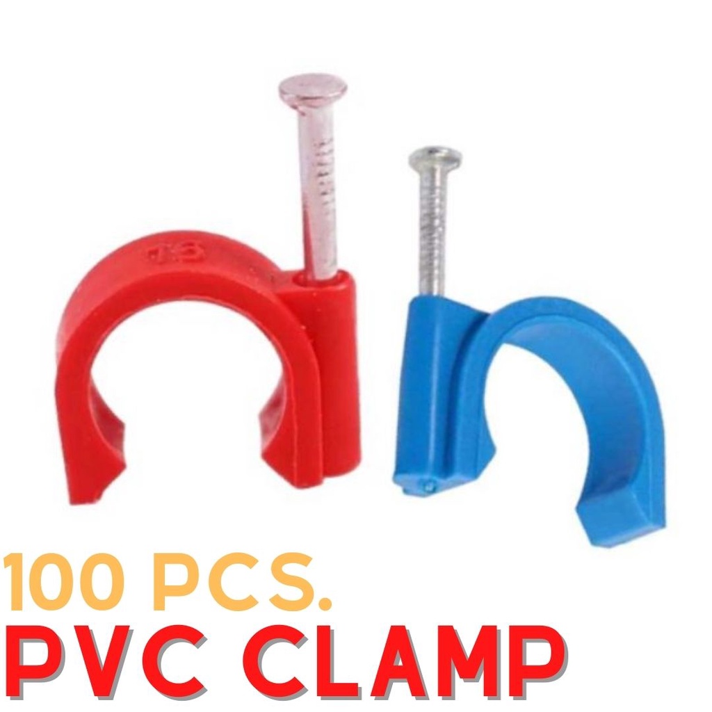 PVC Clamp 1/2 and 3/4 w/ Nail Orange and Blue HEAVY DUTY | Shopee ...