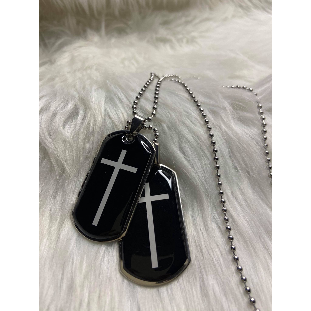 Black cross dog on sale tag