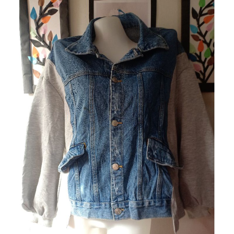 Half denim 2024 half cotton jacket